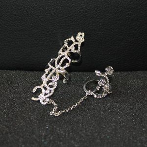 Silver chain adjustable ring